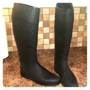 Gucci GG monogram rain boots